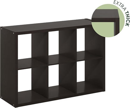Furinno Cubicle Book Shelf, 6-Cube Bookshelf, Extra Thick Frame Horizontally & - Image 11