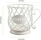 TreeLen Coffee Pod Capsule Storage Holder for 35 K Cups Capacity K Cup Holder K Cup Organizer for Counter Coffee Bar and Coffee Table - White