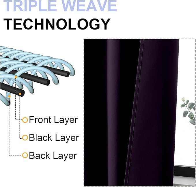 Simplebrand Ava Blackberry Short Blackout Curtains - Image 5