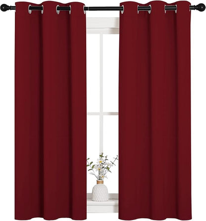 NICETOWN Christmas Burgundy Bedroom Curtains Blackout Draperies, Decorations by NICETOWN