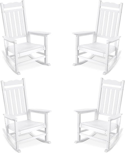 Stoog Outdoor Rocking Chairs Set of 4, All-Weather Resistant Porch Rocker by Stoog