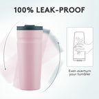 COKTIK 24oz Insulated Tumbler with Lid and Straw 2 Lids (Straw/Flip) Iced Coffee Cup Reusable Stainless Steel Travel Mug Water Bottle Cupholder Friendly for Women Men Her Him (Blush)