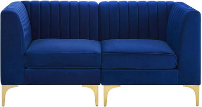 Modway EEI-4346-NAV Triumph Channel Tufted Performance Velvet Loveseat - Image 4