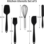 Rorence Stainless Steel Mixing Bowls: Metal Mixing Bowl Set with Lids and Handles Non-slip Silicone Bottom Nesting Bowls for Kitchen Set of 3 - Black