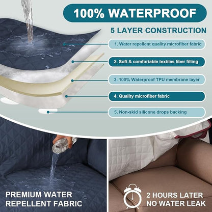 Turquoize 100% Waterproof Sofa Covers Couch Cover Sofa Cover - Image 3