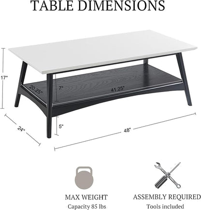Madison Park Coffee Table with Storage Shelf, Rectangular Table - Image 2