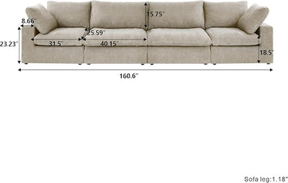 Cloud Modular Sectional Sofa Couch, Minimalist Deep Sofa Couches, Covers - Image 2