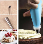 10 PCS Cream Icing Piping Nozzle Tip Stainless Steel Long Cream Puff Piping Tips Straight Pipe Multipurpose Pastry Piping Cake Decorating Tools for Small Pastries Puffs Cupcakes Filling Donuts