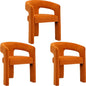 BESTANO Set of 3 Modern Velvet Fabric Upholstered Dining Chairs by BESTANO