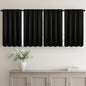 MIULEE 4-Panel 36 Inch Blackout Kitchen Tier Curtains Over Sink Black | Privacy by MIULEE