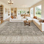 10x14 Area Rugs Living Room: Bedroom Washable Carpet Warm Taupe | Vintage Boho by Luxturiy