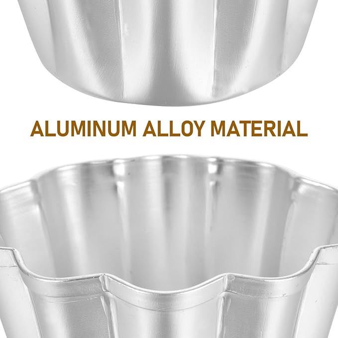 6Pcs Egg Tart Molds Aluminium Pie Tins Mini Tart Tins Tiny Pie Tin Cupcake Cake Mold Pudding Molds for Home Baking