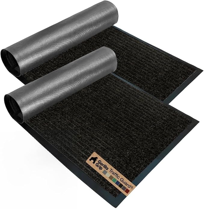 GORILLA GRIP Waterproof Traffic Guard Door Mat, 2 Pack, Indoor Outdoor Heavy by Unknown