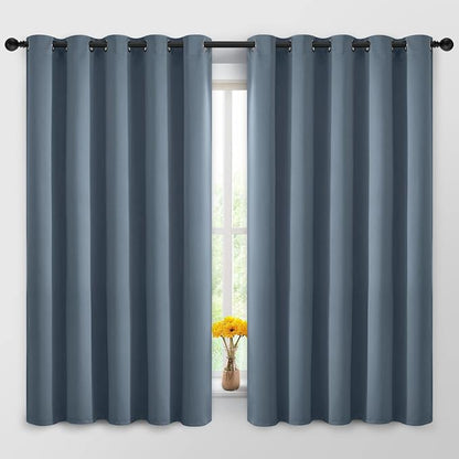Yakamok Room Darkening Curtains 62x63 inch Length Stone Blue-Living Room | 2 by Yakamok