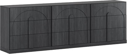 BELLEZE Sideboard Cabinet with 3 Drawers, Large Fluted Sideboard with Storage - Image 9