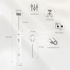 Delm Milk Frother Electric USB Stainless Steel Accessory - Frother Wand Foam Maker for Lattes - Milk Frother Handheld for Cappuccino, Frappe, Matcha, Hot Chocolate - Frother for Coffee (white)