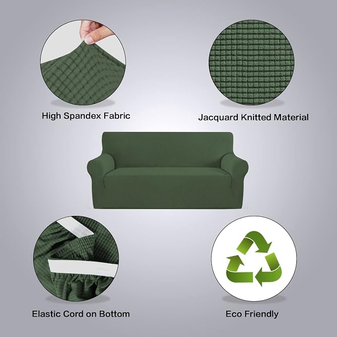 H.VERSAILTEX Stretch Cover for Couch Soft Furniture Covers Slip Covers for 3 - Image 4