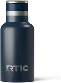 RTIC Little Journey Bottle with Straw, Insulated, Stainless Steel, Metal, Double Wall Vacuum-Insulation, Ceramic-Lined, Leak-Proof Lid, BPA-Free Water Flask for Sports, Travel, Navy