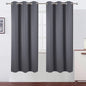 Grey Blackout Curtains 42 x 72 Inch Length/Set of 2 Curtain Panels/Thermal by Lemomo