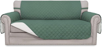 Easy-Going Reversible Couch Cover, 2 Cushion Sofa, Cyan/Ivory | Oversized by Easy-Going
