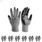 I9 Essentials 6 Pairs Nitrile Coated Work Gloves – Medium,Lightweight Grip Gloves for Men & Women – Gardening, Construction, Mechanic, Woodworking