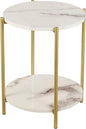 Gawicpy 2 Tier Round Side Table, Folding End Tables Coffee Table Simplistic by Gawicpy