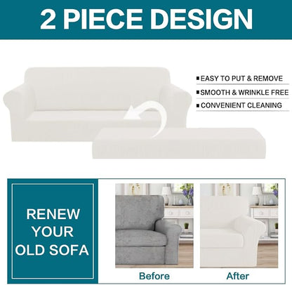 Turquoize Stretch Sofa Slipcover 2 Pieces Sofa Cover Couch Cover - Image 3