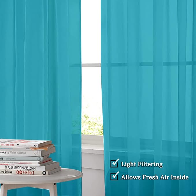 Marine Sheer Curtains 96 Inch Length, Elegant Sheer Curtains - Image 2