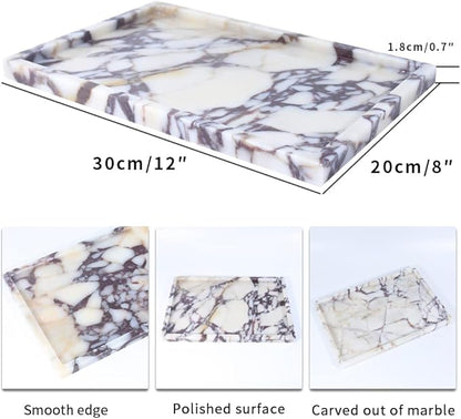 Real Luxurious Natural Marble Vanity Tray Genuine Marble/Stone Storage Tray - Image 2