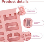 1 Pcs 26 Cavities Silicone Alphabet Chocolate Molds, Letter Molds for Chocolate, Candy, Cake, Biscuit, Large Depth, Easy Release and Clean