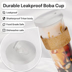 Dodoko Reusable 24 oz Boba Cup and Straw - White