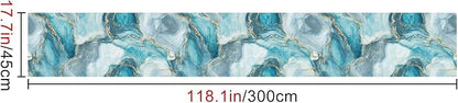 HOMETITUTE Teal Agate Marble Wallpaper Peel and Stick Blue Stone Pattern - Image 5