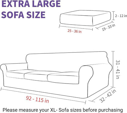 ZNSAYOTX Oversized Velvet Couch Cover 4 Piece Stretch Sofa Covers - Image 6
