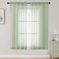 Light Green Sheer Curtains 63 Inch Length 2 Panels Set by WelvetBLK
