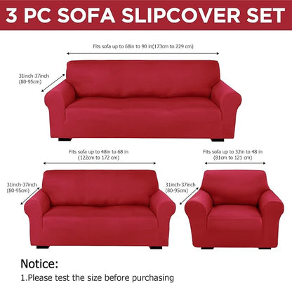 Peryiter 3 Pcs Couch and Loveseat Covers Set Sofa Cover - Image 2