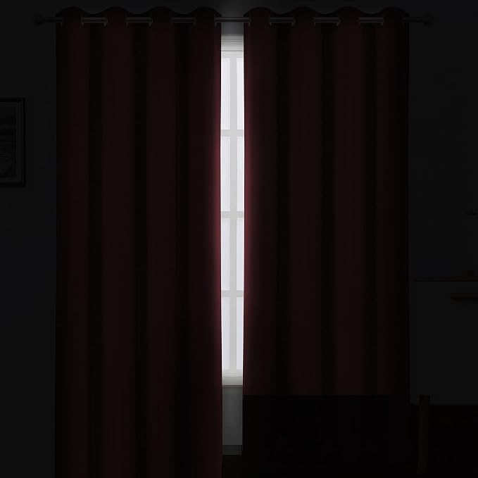 Burgundy Red Thermal Blackout Curtains/52 x 84 Inch/Set of 2 Panels Room - Image 3