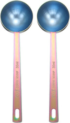 HARFINGTON 2pcs Coffee Scoop Spoon 2tbsp (6tsp, 30ml) 304 Stainless Steel Long Handle Teaspoon/Tablespoon Measuring Spoons Scoops for Tea Sugar Kitchen, Multicolor
