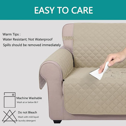 U-NICE HOME 4 Seater Sofa Cover 91''Large Couch Cover, Sand/Beige | Washable - Image 5