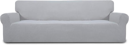 Easy-Going Stretch 4 Seater Oversized Sofa Couch Cover Silver Gray | 1-Piece by Easy-Going