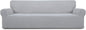 Easy-Going Stretch 4 Seater Oversized Sofa Couch Cover Silver Gray | 1-Piece by Easy-Going