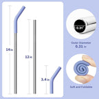 Stainless Steel Straw for 40 oz Stanley Tumbler Cup，Straight Reusable Metal Straws with Silicone Tips & Cleaning Brush for 40 oz Tumbler,1 Portable Bag