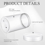 Patelai 4 Pieces Round Wide-mouth Leak Proof Plastic Container Jars with Lids for Travel Storage Makeup Beauty Products Face Creams Oils Salves Ointments DIY Making(12 Ounce,Clear)