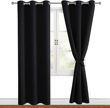 Blackout Curtains for Bedroom, 42 x 84 Inches Long, 2 Panels | Thermal by Hiasan