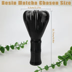 Traditional Matcha Whisk Reusable Resin Matcha Whisk Chasen Dishwasher Safe Matcha Stirrer Matcha Green Tea Powder Preparation Prepare Japanese Matcha Tea (Z_Black)