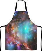 Galaxy Apron for Women and Men, Adjustable Kitchen Chef Apron for Cooking Baking - Cute Birthday, Anniversary, Mother's Day Apron Presents for Mom Wife Girlfriend Aunt Grandma