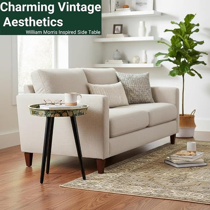 Small Round Side Table Vintage Floral - Image 7