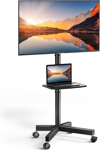PERLESMITH Rolling TV Stand on Wheels by PERLESMITH