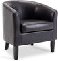 BELLEZE Accent Barrel Chair, Linen Round Chair Club Tub Sofa Corner Chair by BELLEZE