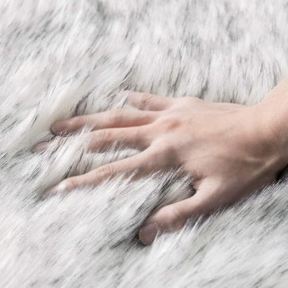 MIULEE Fluffy Area Rug 2'x3' Cloud Faux Fur Sheepskin Rug Gradient Grey | Luxury - Image 2