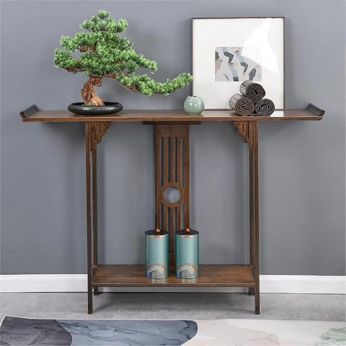 Japanese Style Console Table, Bamboo Accent Table - Image 5